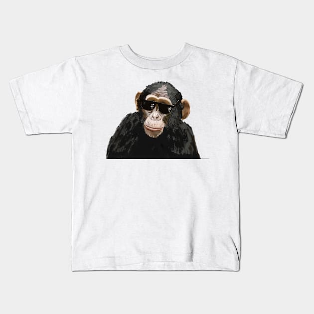 Gangster Chimp Kids T-Shirt by denip